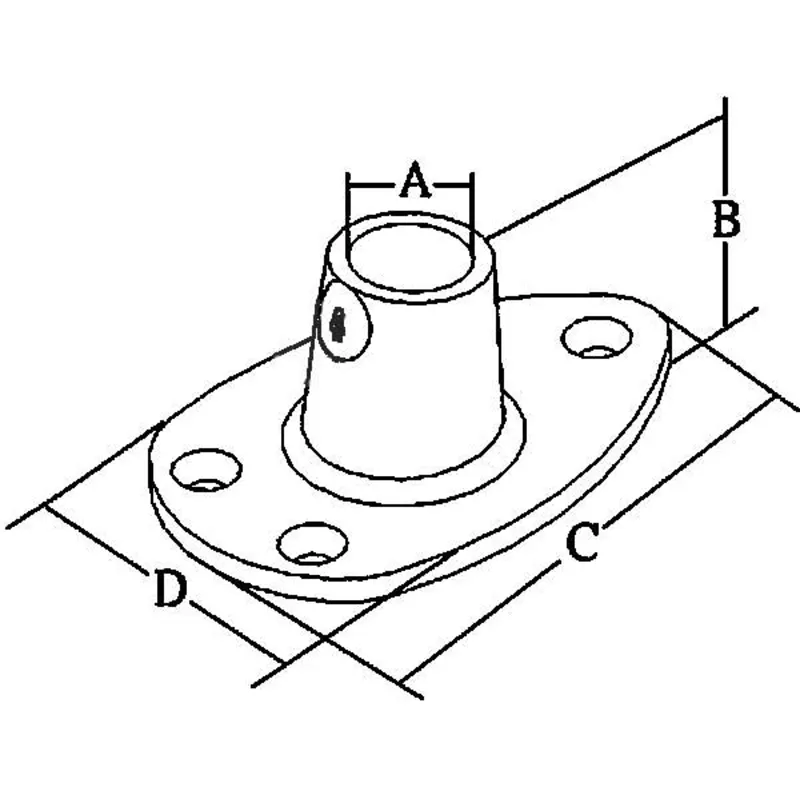 Niro Flaggenstockhalter, Ø19mm