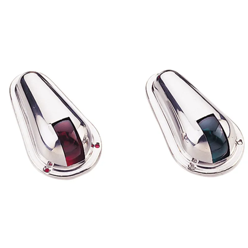 Positionlaternen-Satz für Back-/Steuerbord (Seitlichen aufbau) 12v/8w, Niro Gehäuse, Rote/Grüne Linse