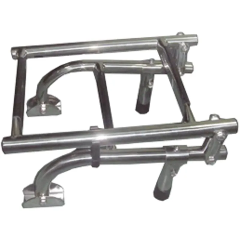 Niro Badeleiter, 2+2-Stufen mit Kunststoff Beschichtet, Ausgeklappt 235x880mm, Rohr Ø22mm