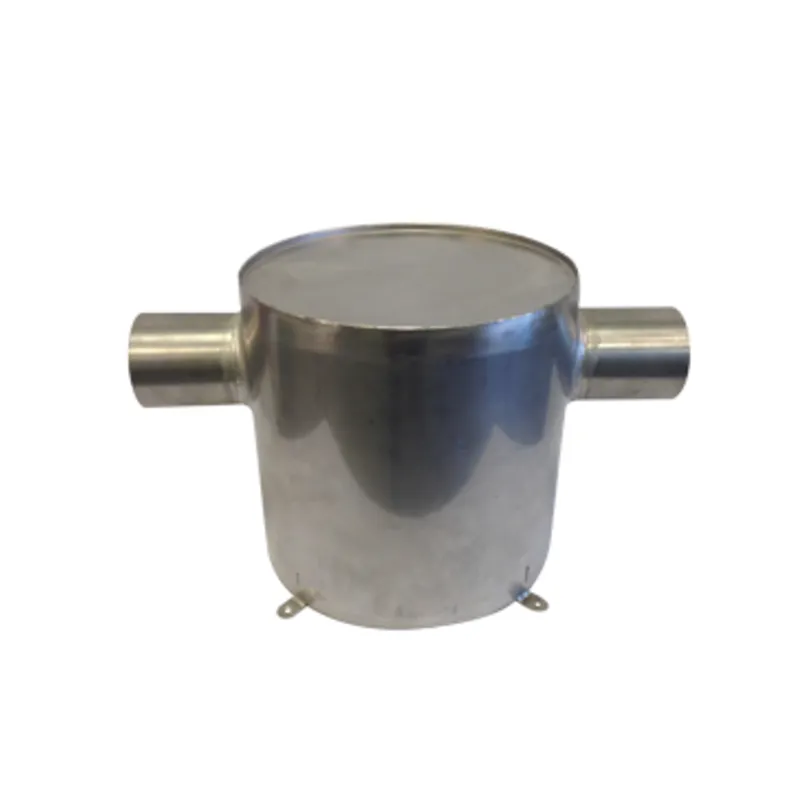 Niro Wassersammler, Vertikal, Schlauchanschluß Ø75mm, H=300mm, Ø300mm