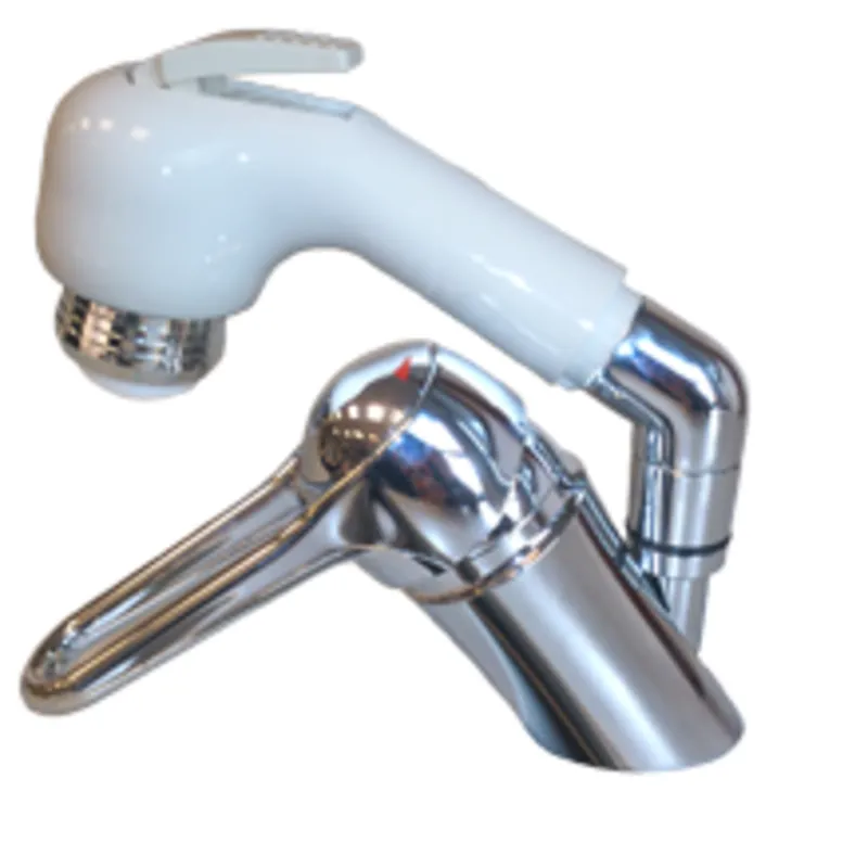 Verchromter 1-Hebel-Mischhahn mit Handdusche, H=150mm, Ø45mm, Schlauchlänge=2m