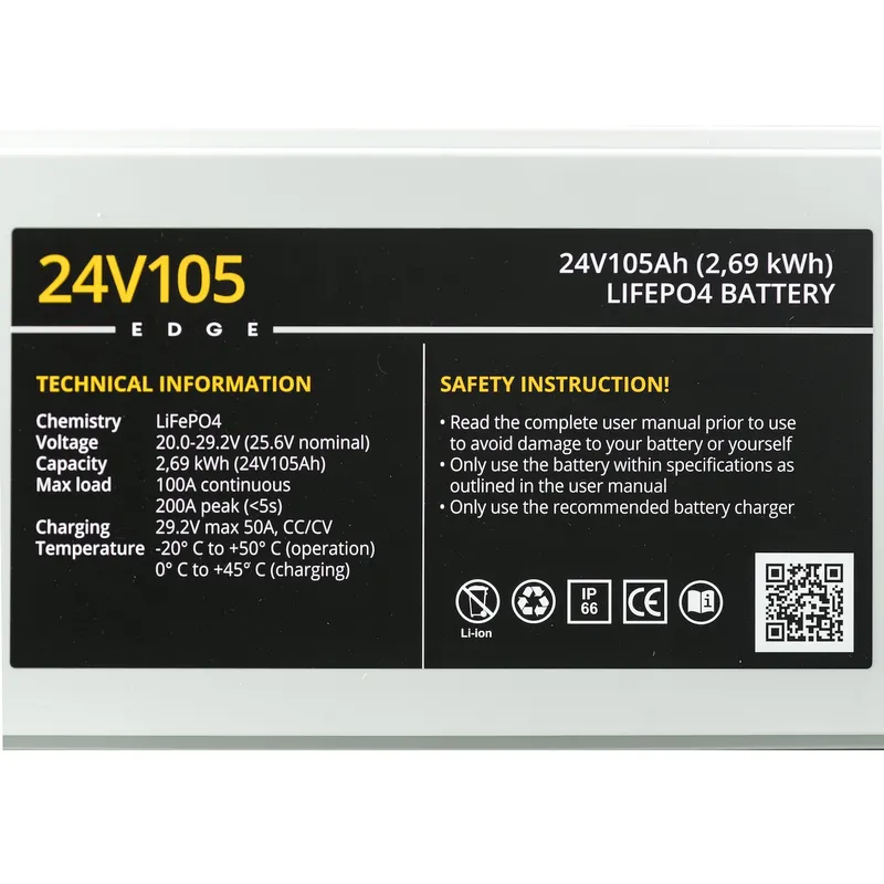 Rebelcell 24V105 EDGE LiFePO4 Batterie (2,69 kWh)