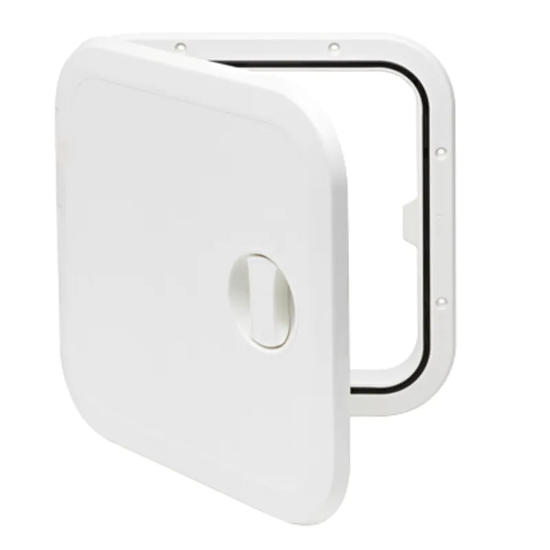 Kunststoff Luke, 373x373mm, 1x Verschluß, 180°, Weiß