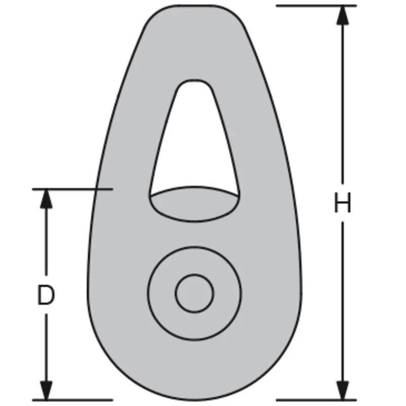 Antal Aluminium High Load Block, Leine Ø6-10mm, D=30mm, H=59mm, Arbeitslast 600kg