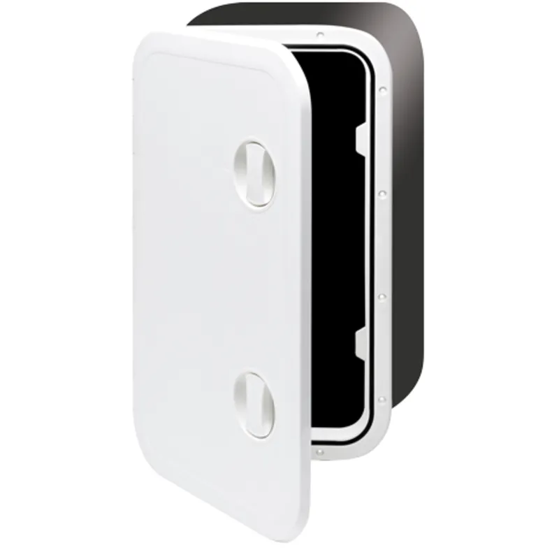 Kunststoff-Kasten, 357x606x320mm, 2x Verschluß, 180°, Weiß (Deckel + Scharniere Sind Abnehmbar)