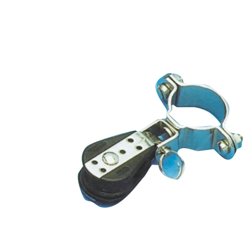 Kunststoff Umlenkblock für Relingsbefestigung (für Rohr Ø25mm), 8mm, Kugellager 28mm, Arbeitslast 150kg, Bruchlast 750kg