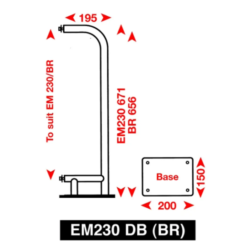 Echomax 230-(Br)Db Niro Bügel für Deckmontage Em230-Br