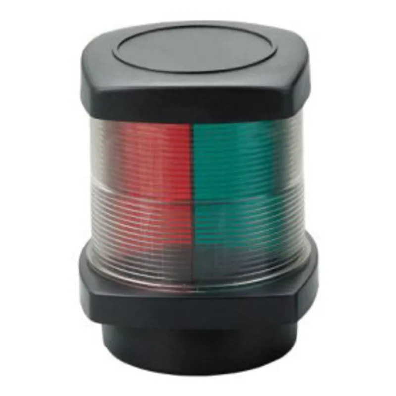 Positionslaterne, 3-Farben 12v/10w, 2x112,5°/1x135°, 1nm, Schwarzes Gehäuse, Rote/Grüne/Klare Linse