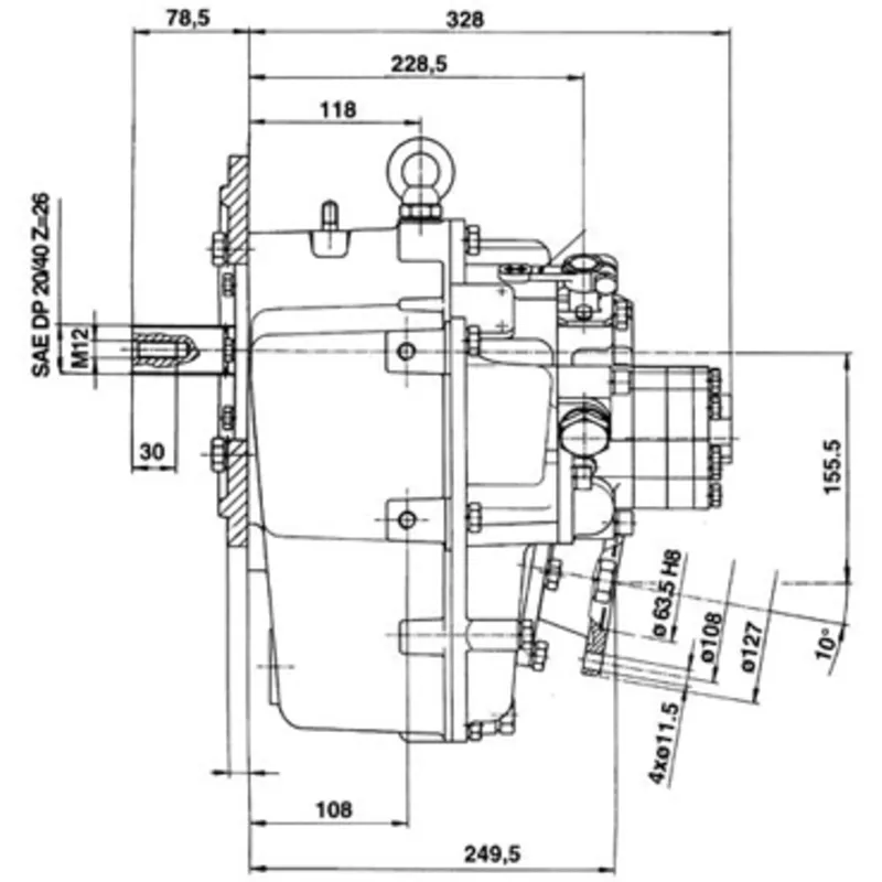 Technodrive Hydraulisches Wendegetriebe Tm880a, R=2,60:1