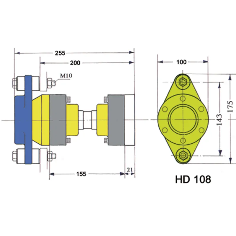 Hydradrive Typ Hd-108 Homokinetisches Antriebsystem, Satz, mit Staudrucklager, Homokinetische Welle und Adapterflansch