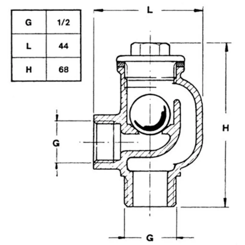 Messing-Verchromter Belüftungsatz mit Epdm-Gummi-Abschließkugel, Schlauchanschluß Ø13mm