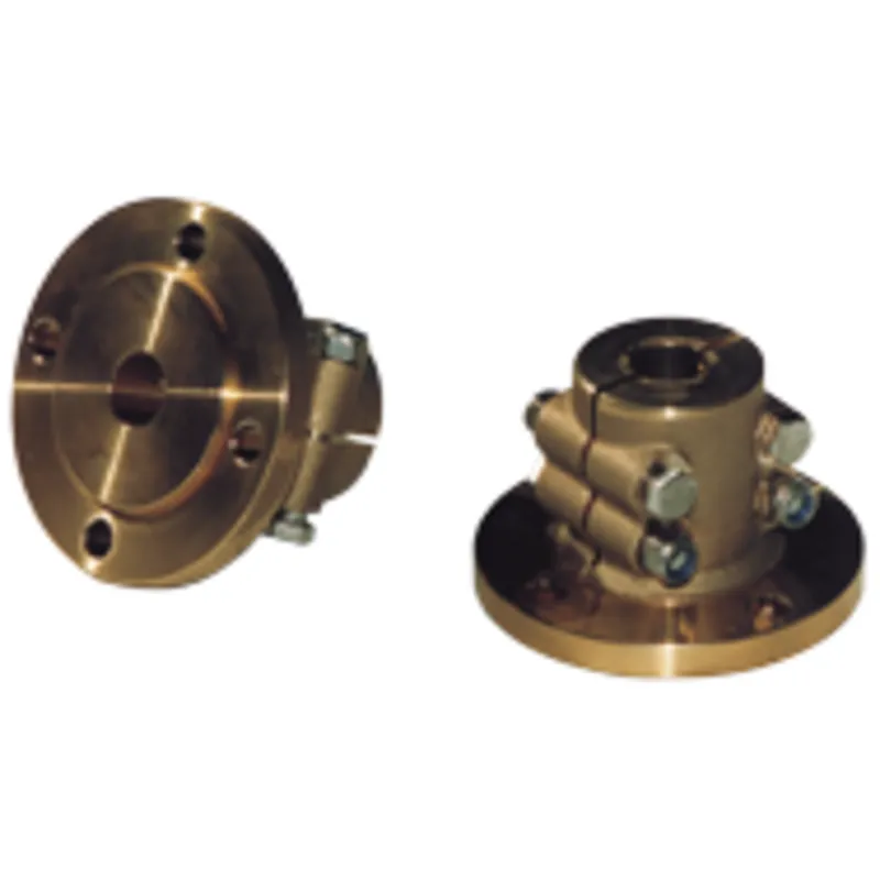 Bronzener Klemmflansch mit Zentrierrand, Ø40mm-Welle, Zentrierrand Ø63,5mm, Lochkreis Ø108mm, 4x Ø11,5mm