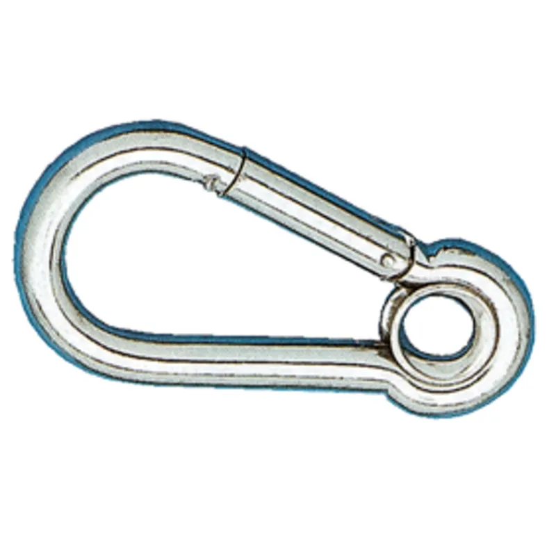 Niro Karabinerhaken mit Öse, Ø10mm, H=100mm (Bruchlast 1200kg)