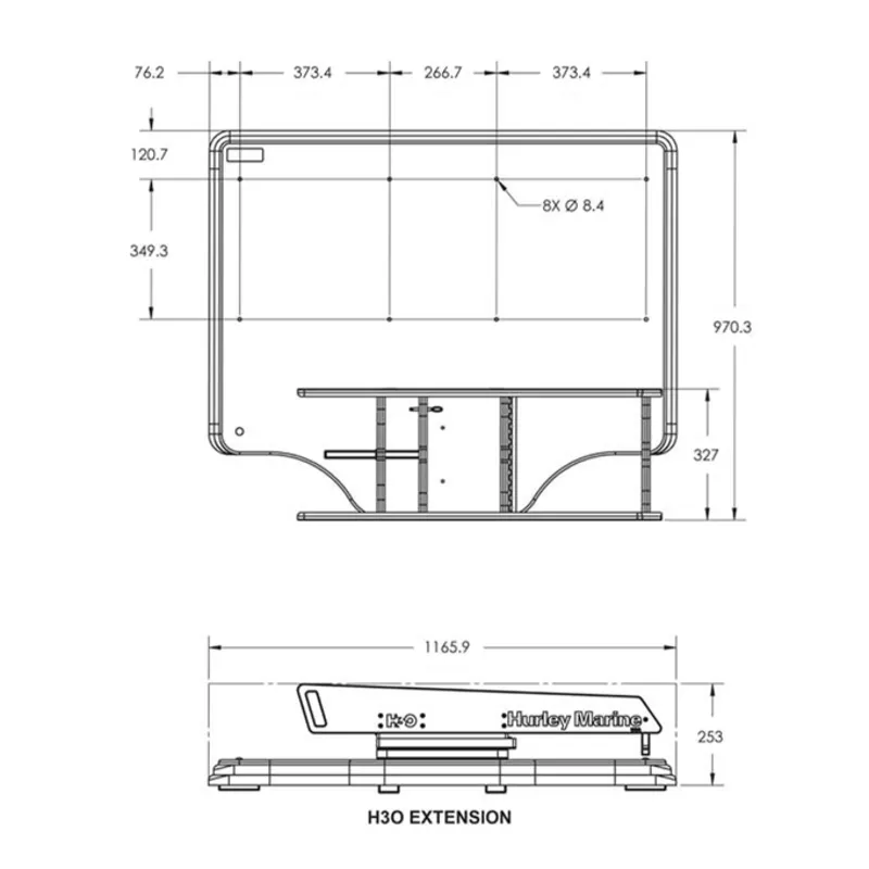 Hurley H3o Davit mit Elektrischer Winde Schwarz