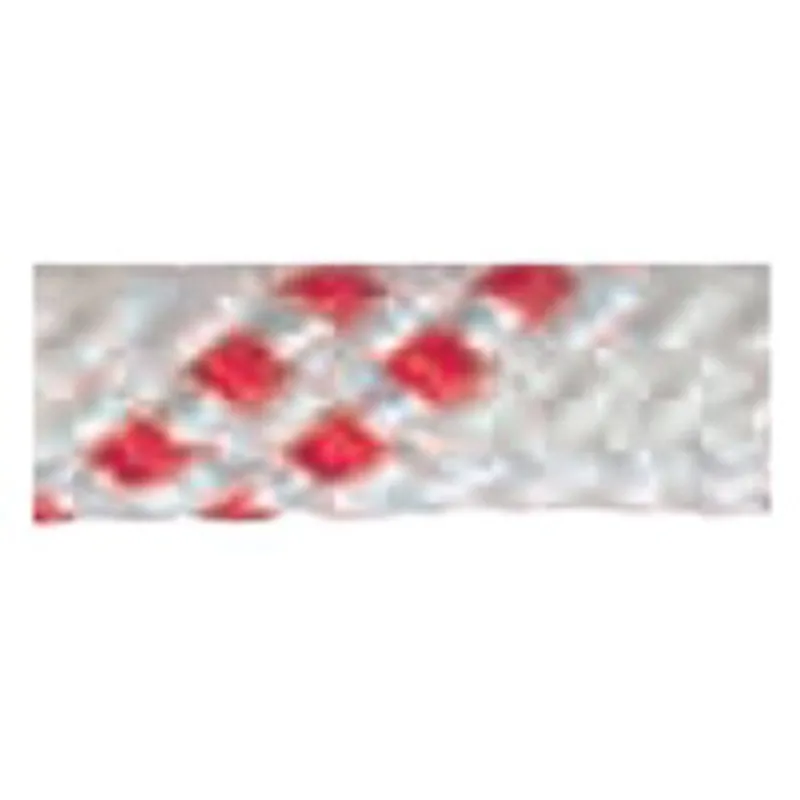 Allcord-21, Doppelt Geflochtene Schotleine, Ø10mm, Weiß mit Rotem Kennfaden, 200m