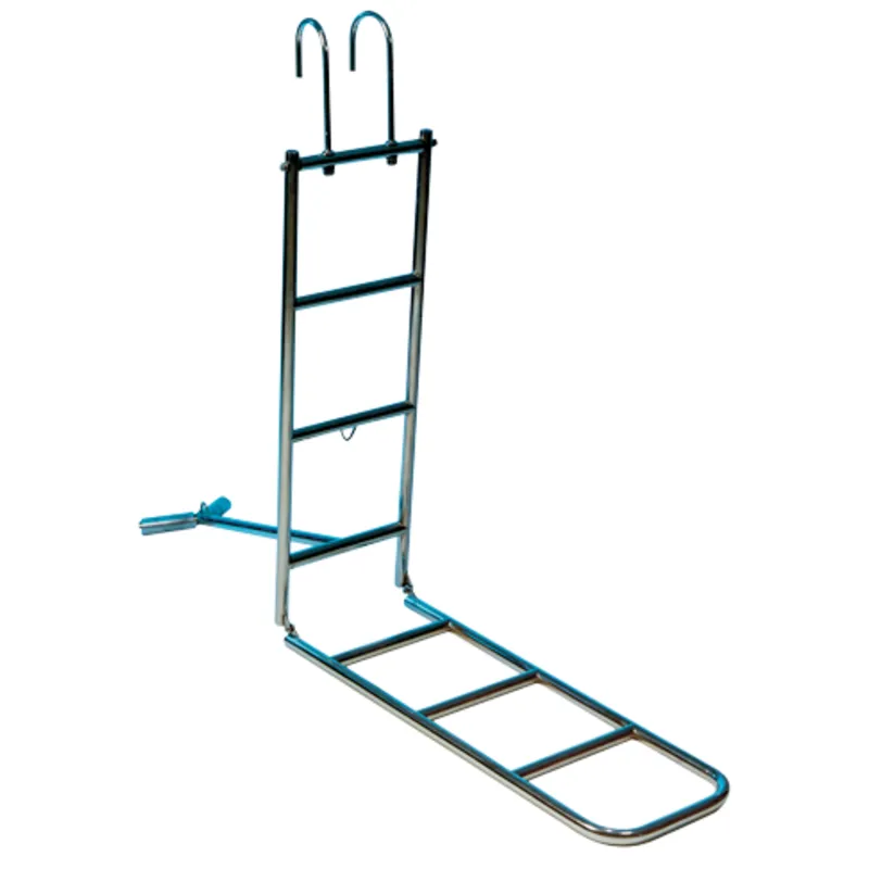 Niro Badeleiter, 3-Stufen, Bugleiter aufklappbar & Haken für Den Bugkorb, Rohr Ø25mm