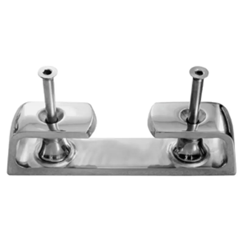 Niro Lippklampe mit Leitrollen, Abm. 40x205x55mm, Leine Ø16-22mm