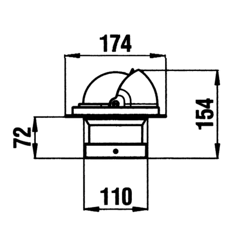 Kompass Modell 'Extreme', 4", Einbaukompass, 12/24v, Rose Ø100mm/5°