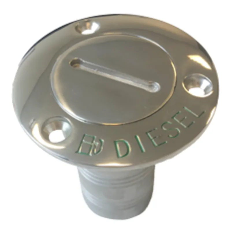 Niro Deckeinfüllstütze 'Diesel', Schlauchanschluss Ø38mm, Flansch Ø76mm, 0° Modell