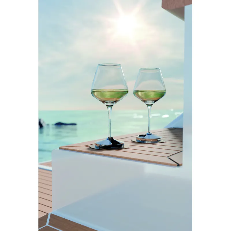 SEASIP Edelstahlhalter – rutschfeste Sockel in Goldoptik – für Weingläser mit Stiel