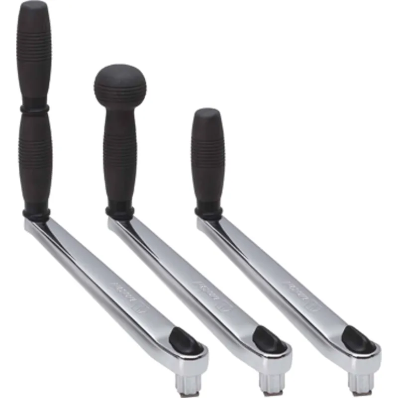 Verchromte Winsch-Kurbel, L=250mm, Gewicht 1,53kg, Doppelgriff