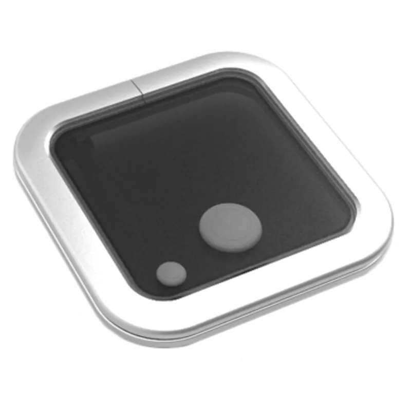 Goïot Aluminium Luken Modell 'Opal 22', Satin, Abm. Ø572mm, Lochmaß Ø518mm, Rahmen 15mm