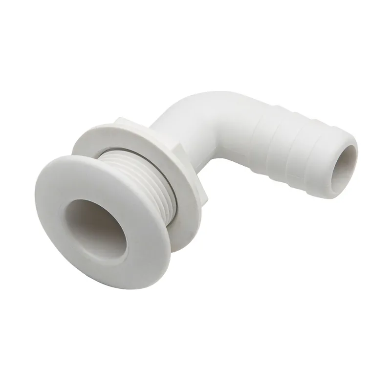 Kunststoff Rechtwinkliger Borddurchlass, Ø1-1/2"X38mm, Weiß