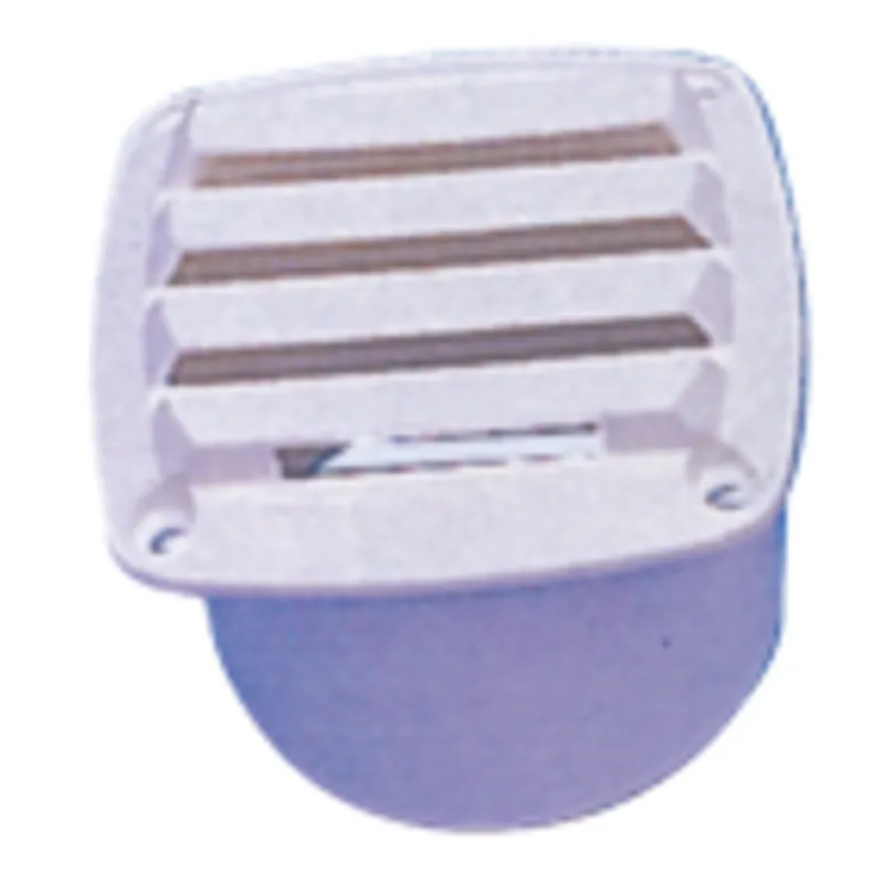 Kunststoff Lüftungsgitter, 85x85mm, Schlauchanschluß Ø75mm, Weiß