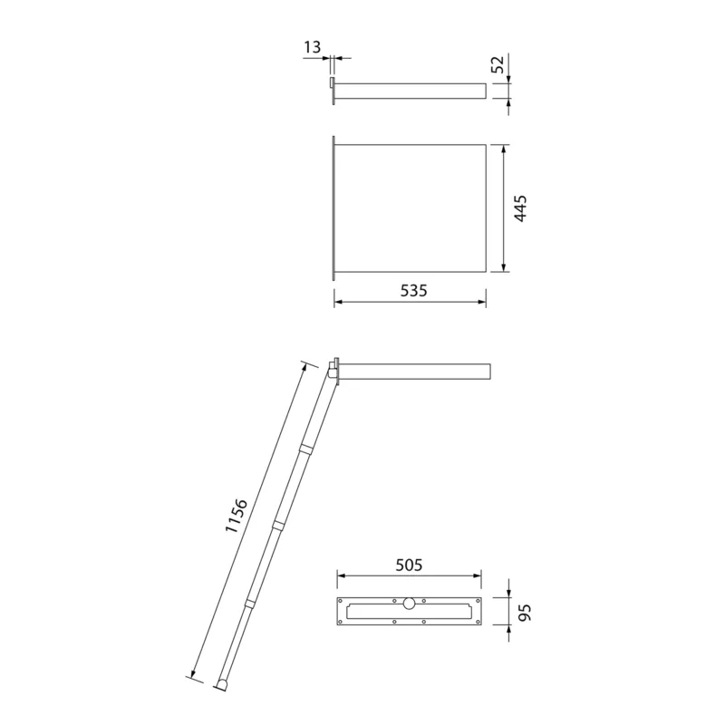 Telescopische zwemtrap model Portofino in cassette 4-treeds met geintegreerde handel