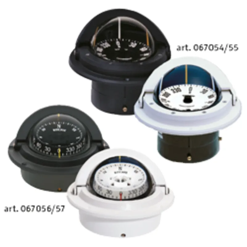 Ritchie Kompass Modell 'Voyager F-82w', 12v, Einbaukompass, Rose Ø76,2mm/5°, Weiß
