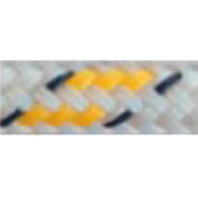 Allcord-18, Doppelt Geflochtene Schotleine, Ø10mm, Weiß mit Gelb/Schwarzem Kennfaden, 200m