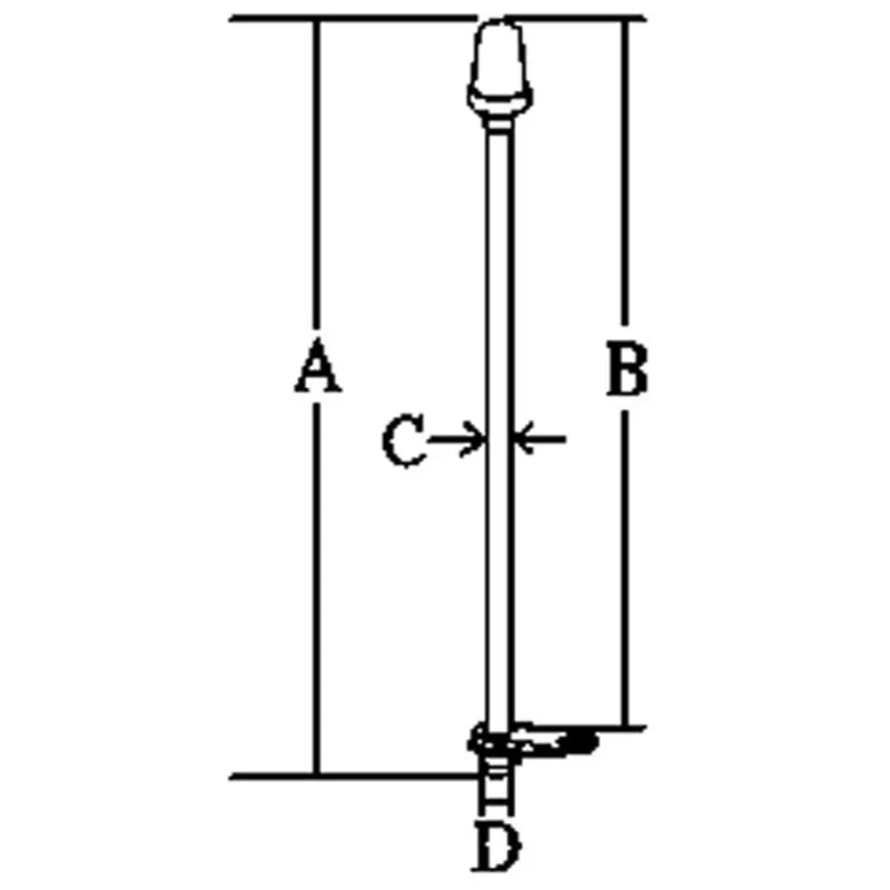 Rundumstrahlendes Weißes Toplicht, Abnehmbar, 12v/10w, 360°, Schwarzes Gehäuse, Klare Linse, H=545mm