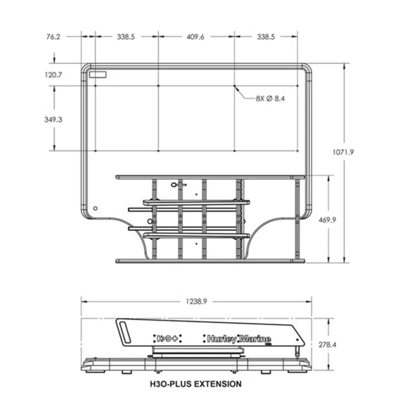 Hurley H3o+ Davit mit Elektrischer Winde - Schwarz