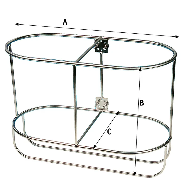 Niro Fenderkorb, Gerades Modell für 2 Fender, A=475mm, B=320mm (Comet 4)