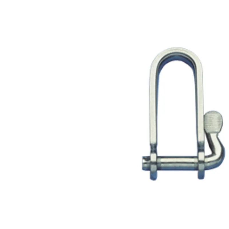 Niro Fallenschäkel mit Schnellverschluß mit Öse, Ø5mm, B=14mm, H=40mm (Bruchlast 1050kg)