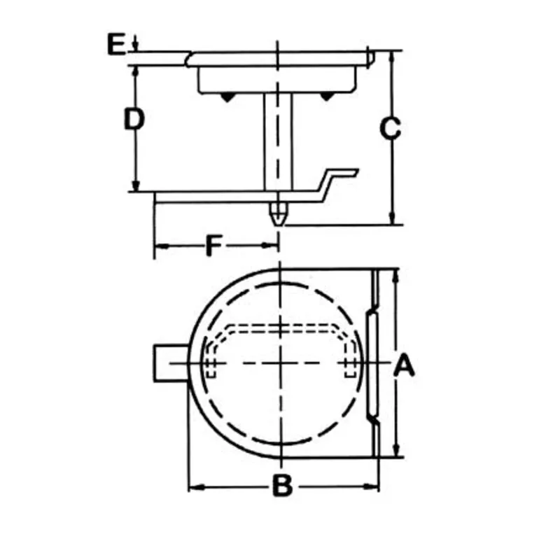 Niro Einlaßgriff mit Drehverschluß und Abdeckkappe