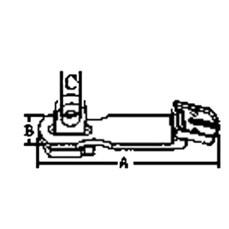 Niro Scharnier für Hängeschloß, A=75mm, B=25mm, C=9mm