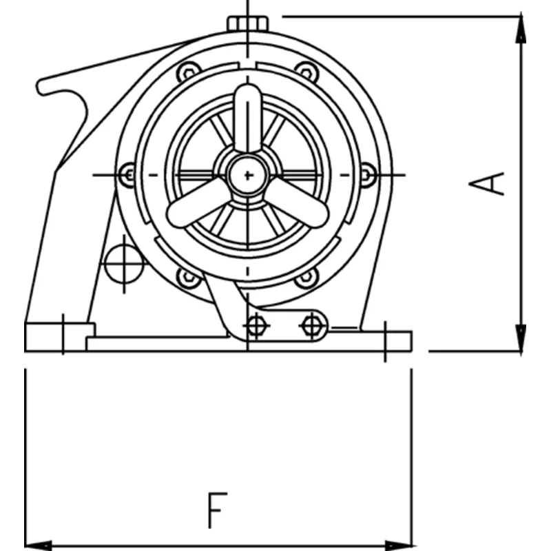 Lofrans Windlasses Handankerwinde Horizontal, Modell 'Royal', 10mm, mit Spillkopf