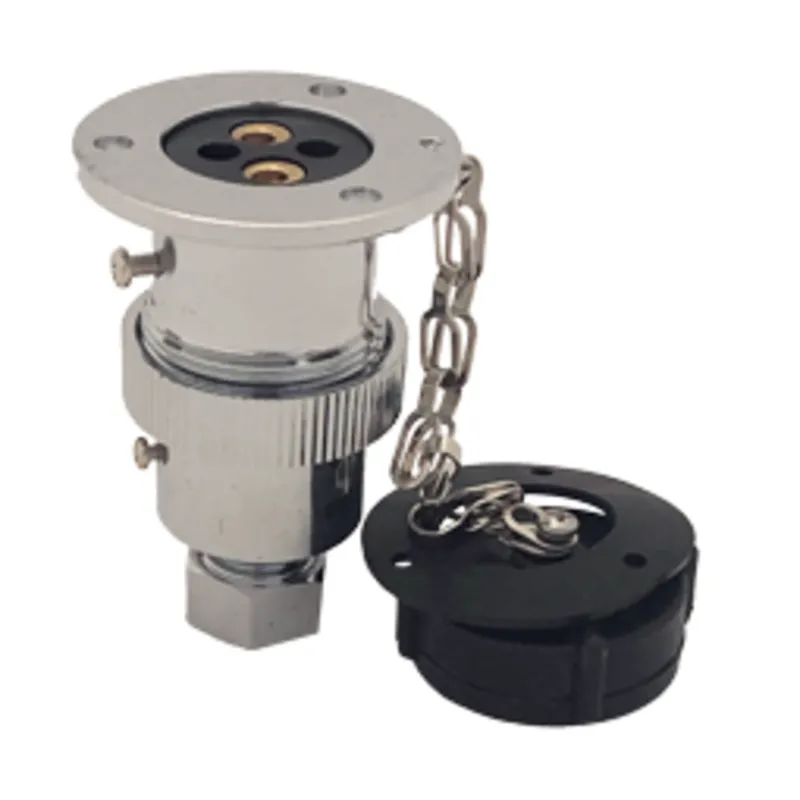 Messing-Verchromter Wasserdichter Stecker, 5a, 2-Anschlüsse, Komplett mit Deckel