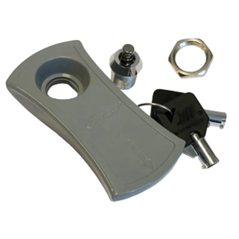 Schloss mit Schlüssel, Ersatzschlüssel für Kunststoff-Luke, Grau
