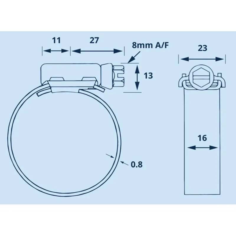 Hi-Torque, Schlauchschelle aus Edelstahl 316, Spannbereich 270-300 mm, (VPE 2)