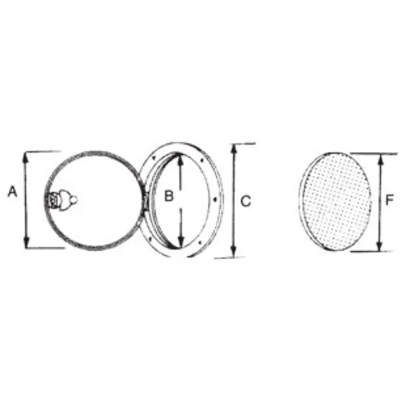 Kunststoff Inspektionsluke mit Schloß, A=250mm, B=235mm, C=315mm, F=265mm, Weiß