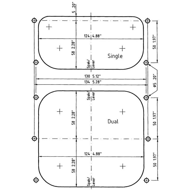 Seastar Einhebel-Fernbedienung Twin A80/D, Toppmontage, Standard