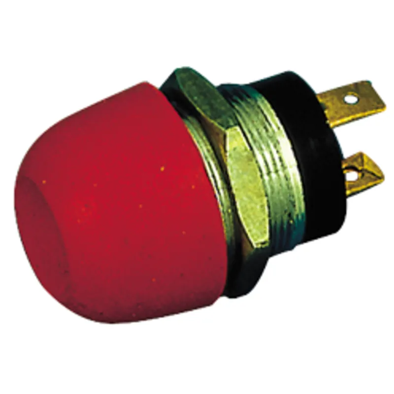 Messing-Verchromter Druck (Unterbrechungs) Schalter, 20a, Roter Druckknopf (Wasserdicht)